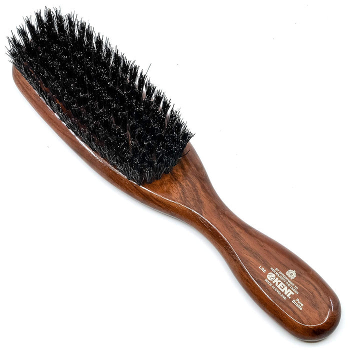 Kent Ladies Finest Dark Wood Pure Black Bristle Narrow Brush LR6