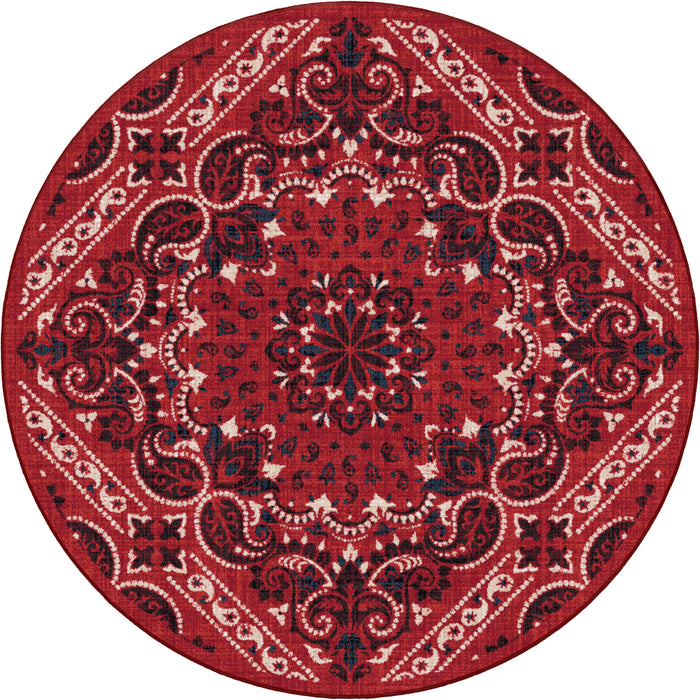 Image of an area rug, Kerchief - Rodeo Red