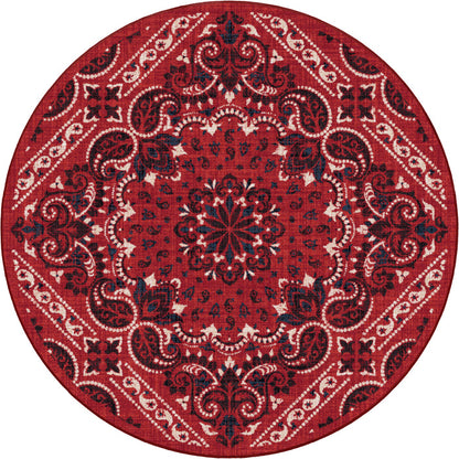 Image of an area rug, Kerchief - Rodeo Red