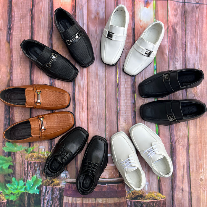 Kid's Slip-on Dress Loafers w/ Bit Buckle- Honey