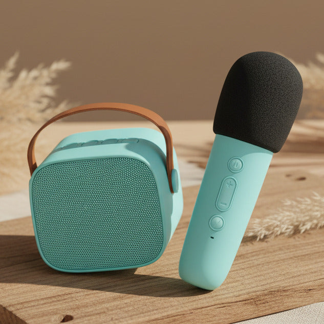 Lalarma Karaoke-Set Blue mit Bluetooth-Lautsprecher und kabellosem Mikrofon