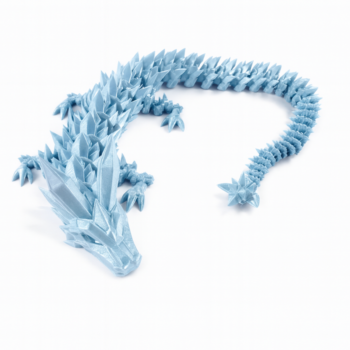 Large Light Blue 3D Printed Dragon - Main View - Karma Train 3D Printing