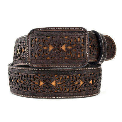 Laser Cowboy Belt- Café