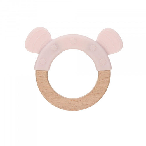 Lässig Greifling Natur Rosa mit Beißring und optionaler Lasergravur