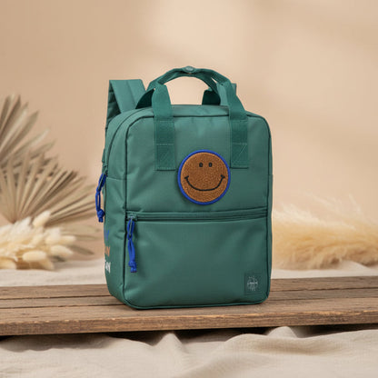 Lässig Square Little Gang Kindergartenrucksack Dunkelgrün mit 7 Liter Volumen
