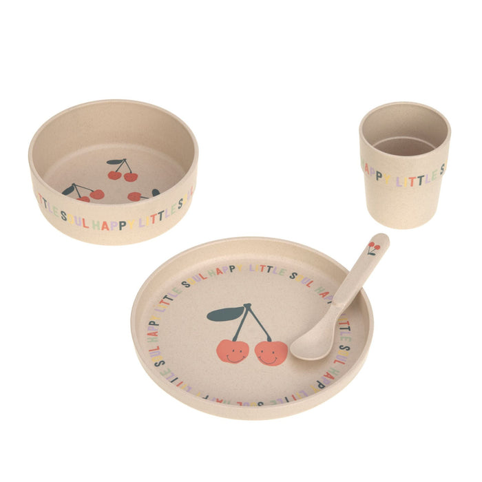 Lässig Happy Fruits Cherry Kindergeschirr mit Teller Schale Becher und Löffel