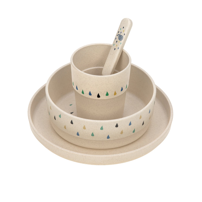 Lässig Kinder-Geschirrset Little Water Whale in Beige und Blau ab 12 Monaten