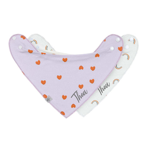 Lässig Happy Rascals Heart Lätzchen im 2er-Set für Kinder von 3 bis 18 Monaten