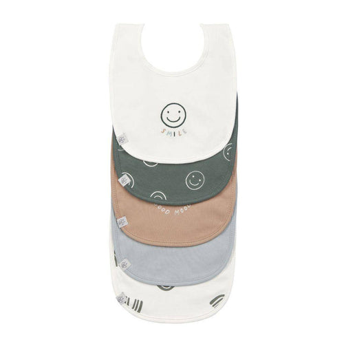 Lässig Tiny Smile Lätzchen Beige im 5er-Set für 3 bis 18 Monate