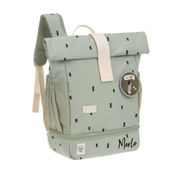 Lässig Mini Rolltop Rucksack Happy Prints Light Olive mit 9 bis 11 Liter Volumen