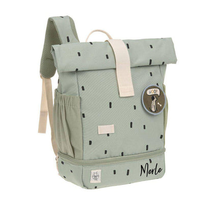 Lässig Mini Rolltop Rucksack Happy Prints Light Olive mit 9 bis 11 Liter Volumen