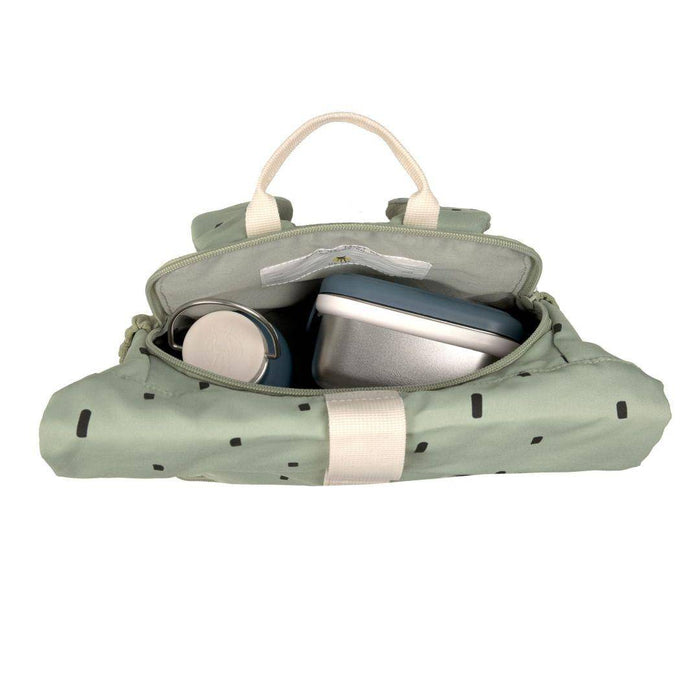 Lässig Mini Rolltop Rucksack Light Olive mit separatem Bodenfach