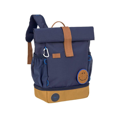 Lässig Little Gang Rolltop-Kindergartenrucksack Dunkelblau mit 9 bis 11 Liter Volumen