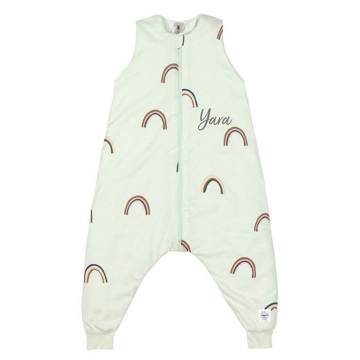 Lässig Schlafoverall Rainbow Mint in Größe 98/104 mit 2,5 TOG