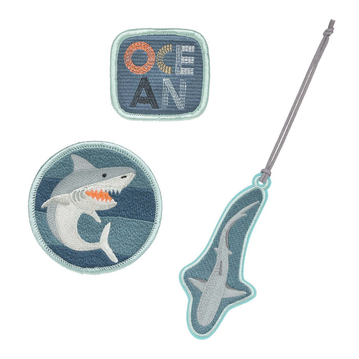 Lässig Schulranzen-Patches Hai aus der Ocean Edition mit Glow-in-the-Dark-Design