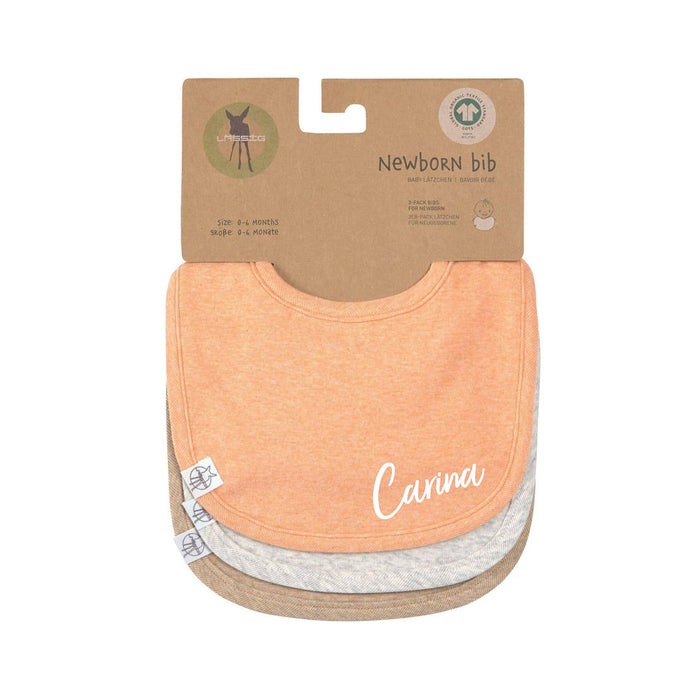 Lässig Spucklätzchen Apricot Hellgrau Beige im 3er-Set aus Bio-Baumwolle