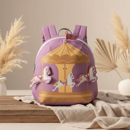 Kinderrucksack mit Karussell Motiv aus der Tiny Drivers Kollektion fuer Kindergarten, Ausfluege und den Alltag mit praktischem Stauraum