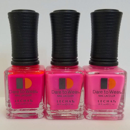 LeChat Dare to Wear Manicure Nail Polish - 3 Hot Pink Shades