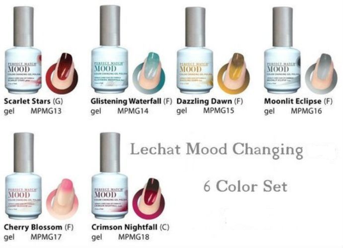 LeChat Perfect Match Mood Changing Soak off Gel Nail Polish 6 Colors Set (MG13 - MG18)