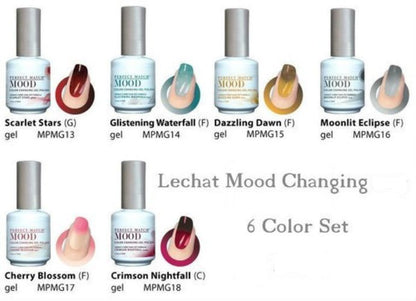 LeChat Perfect Match Mood Changing Soak off Gel Nail Polish 6 Colors Set (MG13 - MG18)