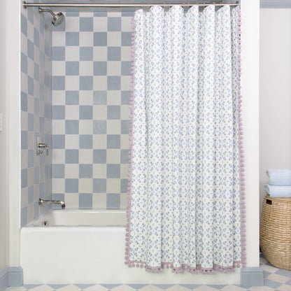 FEATURED: Shown with Lilac Pom Poms on Sides + Bottom