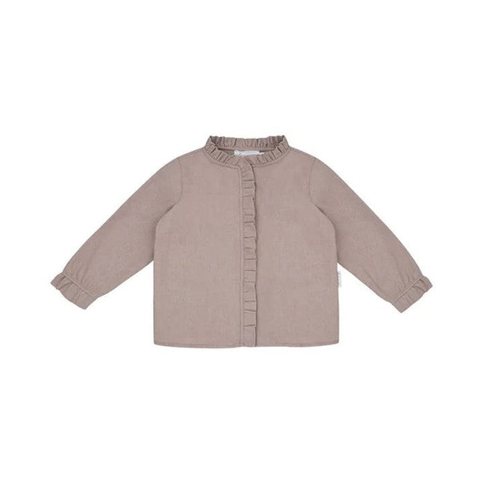 leevje Flanell-Bluse Dusty Rose mit Rüschen Größe 86/92