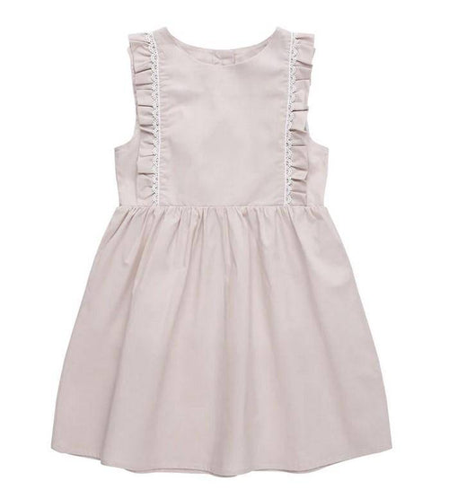 leevje Kleid Powder Gray Beige mit Spitzendetails Größe 62/68