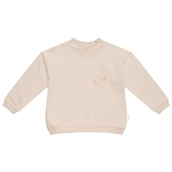 leevje Oversized Sweatshirt Powder Gray mit Rüschenkragen Größe 74/80
