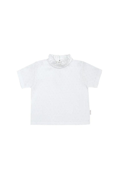 leevje Pointelle T-Shirt Weiß Größe 98/104