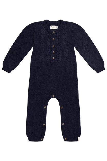 leevje Strick-Onesie Navy Blau aus Merinowolle Größe 86/92