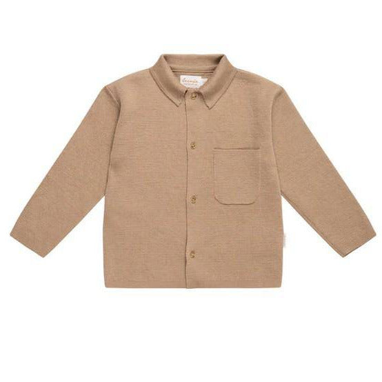 leevje Strickhemd Coffee Beige aus Merinowolle Größe 62/68