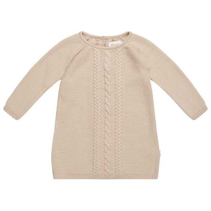 leevje Strickkleid Powder Gray in Beige Größe 62/68 aus Merinowolle