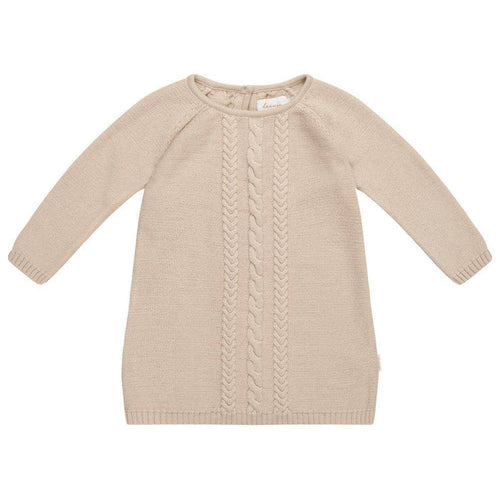 leevje Strickkleid Powder Gray in Beige Größe 62/68 aus Merinowolle