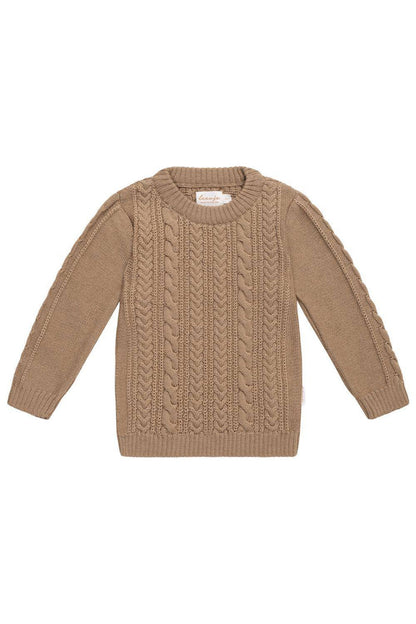 leevje Strickpullover Walnut Braun aus Merinowolle Größe 98/104
