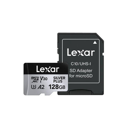 Lexar Professional Silver Plus 128GB microSDXC UHS-I V30 (205MB/s) - DJI Recommended Memory Card