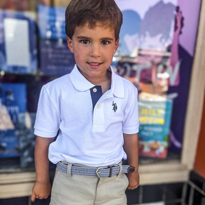 Lil' Riviera Kid's Woven Stretch Belt - Lifestyle View - Roostas