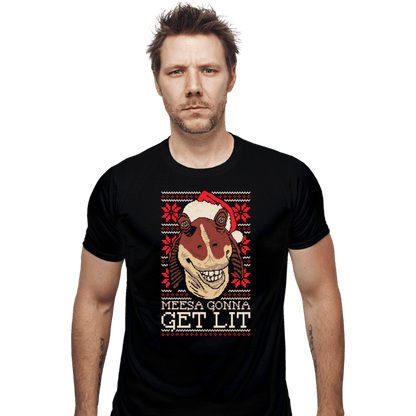 Daily_Deal_Shirts Fitted Shirts, Mens / Small / Black Lit Christmas