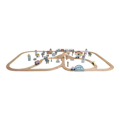 Little Dutch Holzeisenbahn Starterset XXL aus Holz mit Schienen und Fahrzeugen