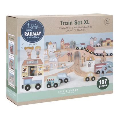 Little Dutch Holzeisenbahn Starterset XXL aus der Pure Kollektion