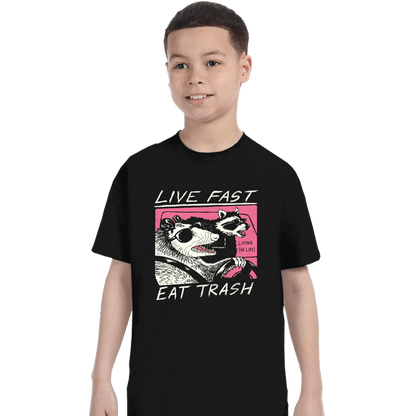 Secret_Shirts T-Shirts, Youth / XS / Black Live Fast Eat Trash