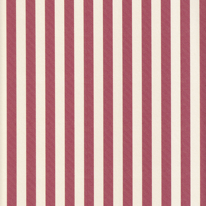 Louisa Cranberry custom woven stripe fabric in deep red, perfect for elegant Pepper Home curtains and accents.