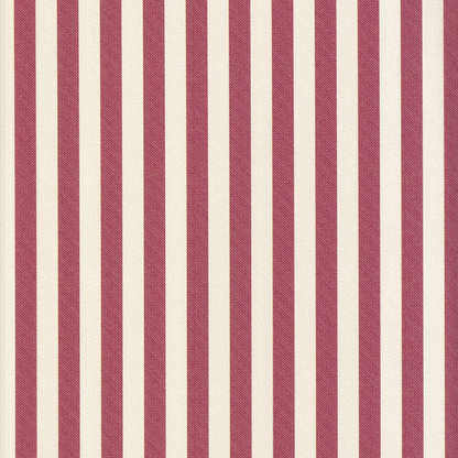 Louisa Cranberry custom woven stripe fabric in deep red, perfect for elegant Pepper Home curtains and accents.