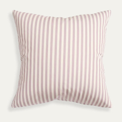 Louisa Petal Woven Throw Pillow with pink and ivory stripes, made to order in the USA with short lead times