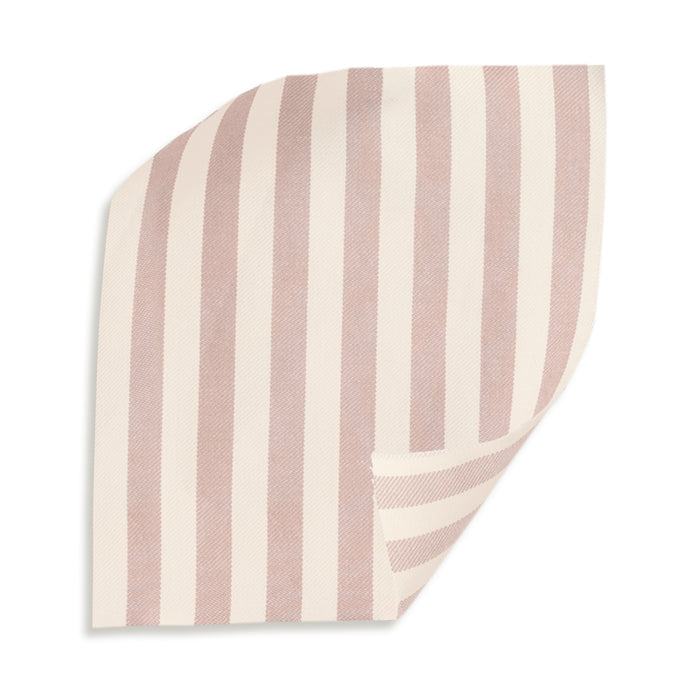 Louisa Petal Woven Curtain in pink and ivory stripes, made to order in the USA with short lead times