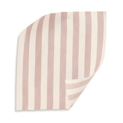 Louisa Petal Woven Curtain in pink and ivory stripes, made to order in the USA with short lead times