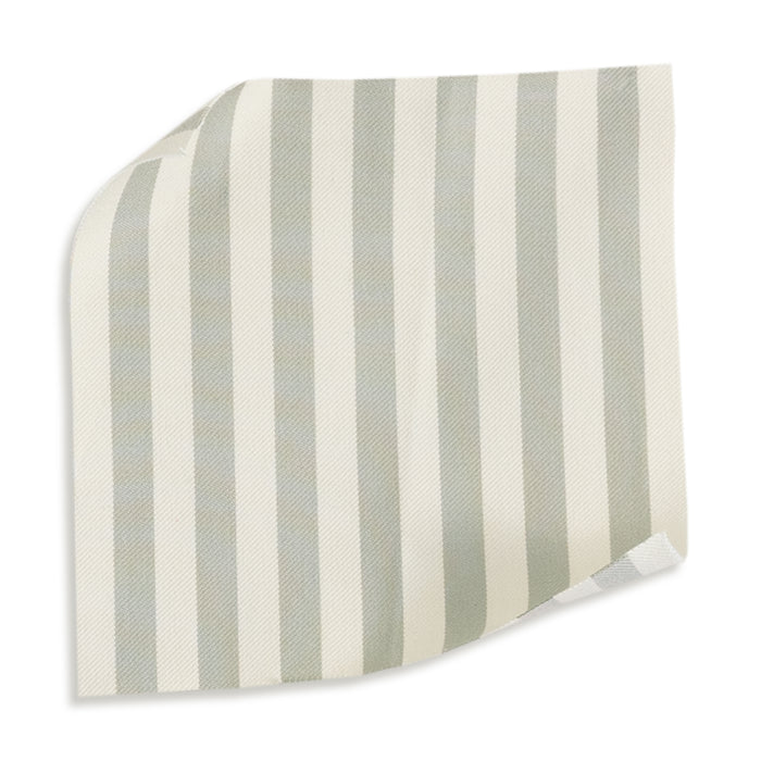 Louisa Sage chair fabric swatch with soft sage and ivory stripes, made to order in the USA with short lead times