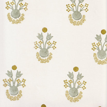 Lucie Chamomile fabric with delicate floral motifs in soft muted tones, made-to-order with short lead times, crafted in the USA quality