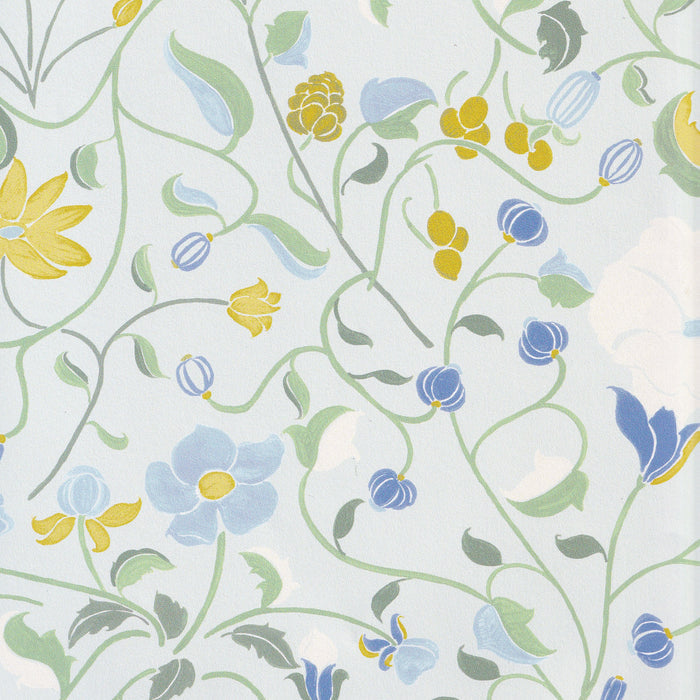 Lulie Eggshell custom sheer curtains with hand-painted floral pattern inspired by a breezy backyard garden by Pepper Home.