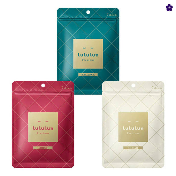 Lululun Precious Facial Sheet Mask. White. Red. Green. Moist. Balance. Clear. Murasaki Cosmetics. Japanese skincare