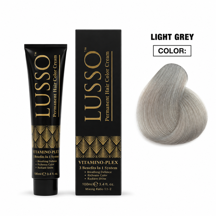 LUSSO Permanent Hair Colour Cream 100 ml – Light Grey